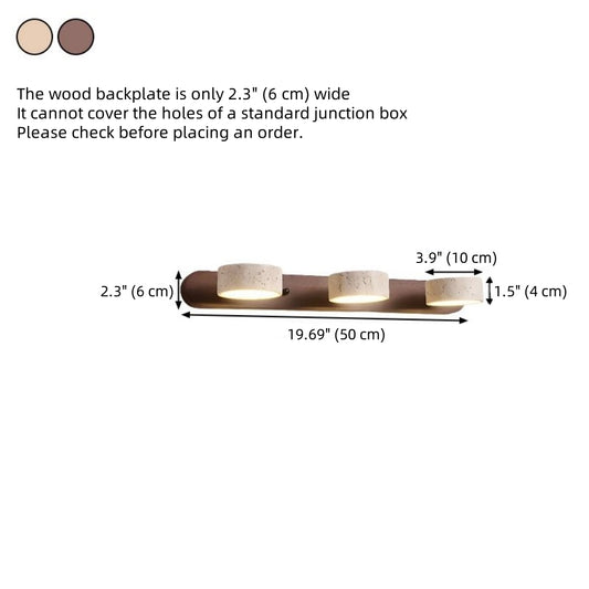 FJFJGO WALL LIGHTS Walnut Wood Farmhouse Bathroom Vanity Light 3 Lights Natural Stone Wall Sconce Light Over Mirror