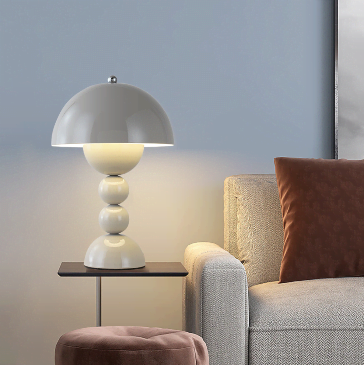 FJFJGO TABLE LAMP Aesthetic Mushroom Accent Table Lamps Nordic Small Bedside Lamp for Living Room Bedroom Mid Century Modern Table Lamp