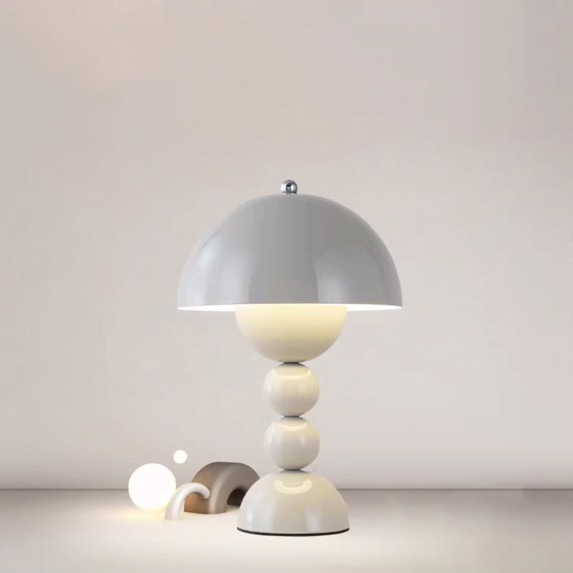 FJFJGO TABLE LAMP Aesthetic Mushroom Accent Table Lamps Nordic Small Bedside Lamp for Living Room Bedroom Mid Century Modern Table Lamp