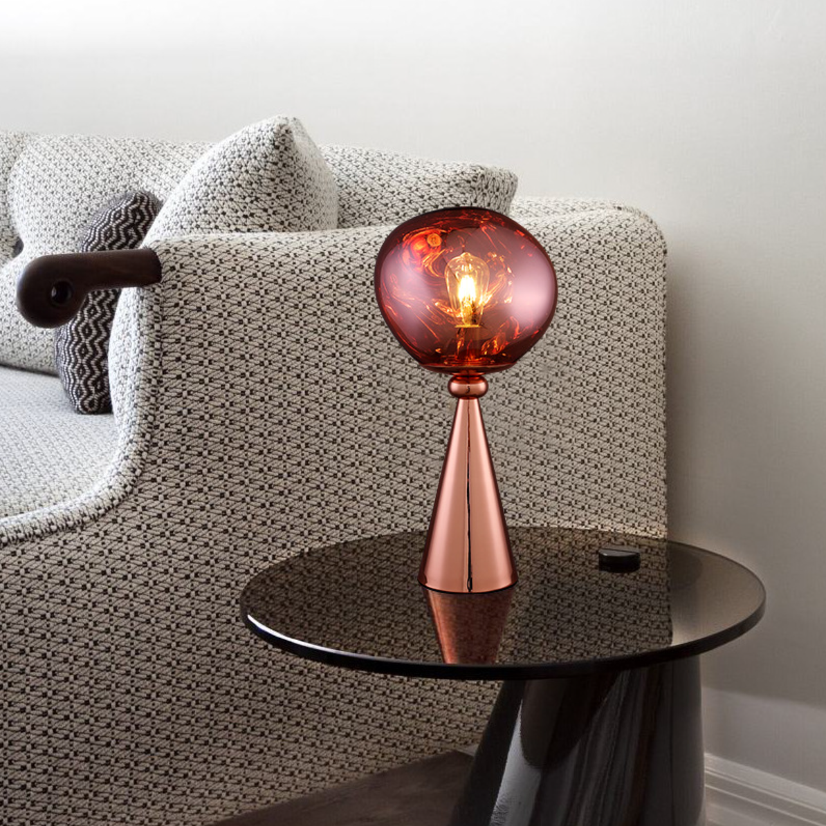 FJFJGO TABLE LAMP Modern Gold Table Lamp Tall Globe Desk Lamp Contemporary Mirrored Lampshade Round Ball Nightstand Lamp