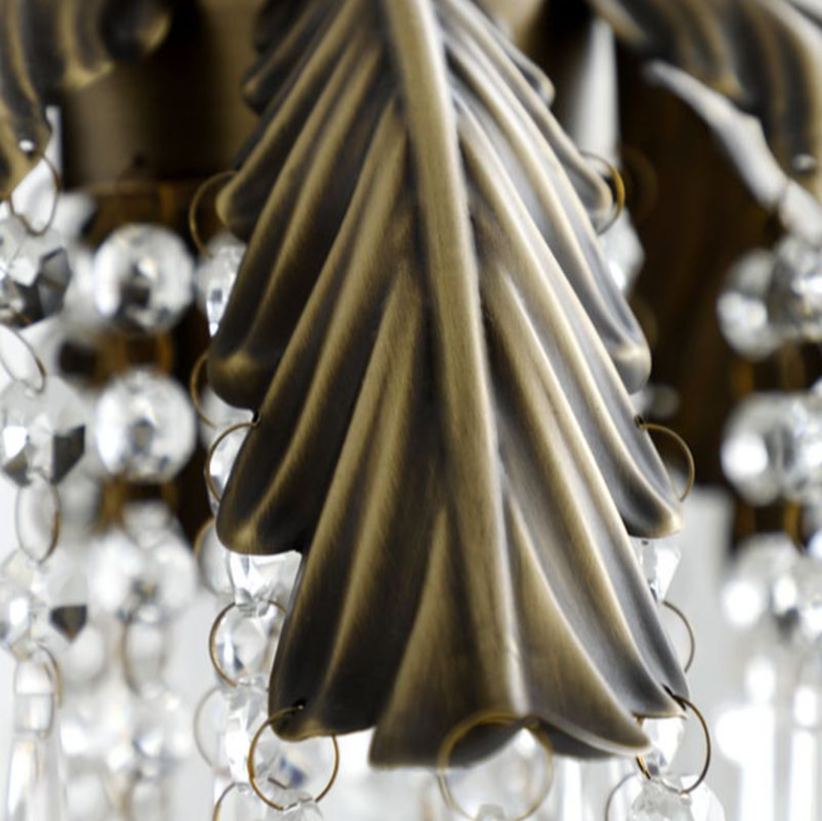 FJFJGO PENDANT LIGHTS Antique Brass Crystal Pendant Light Vintage Crystal Branch Chandelier French Country Lighting