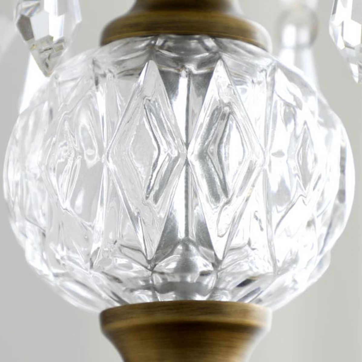 FJFJGO PENDANT LIGHTS Antique Brass Crystal Pendant Light Vintage Crystal Branch Chandelier French Country Lighting