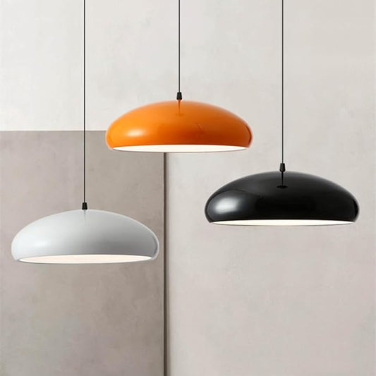 FJFJGO PENDANT LIGHTS Mid-Century Modern Orange Pendant Light Large Dome Chandelier Scandinavian Hanging Lamp