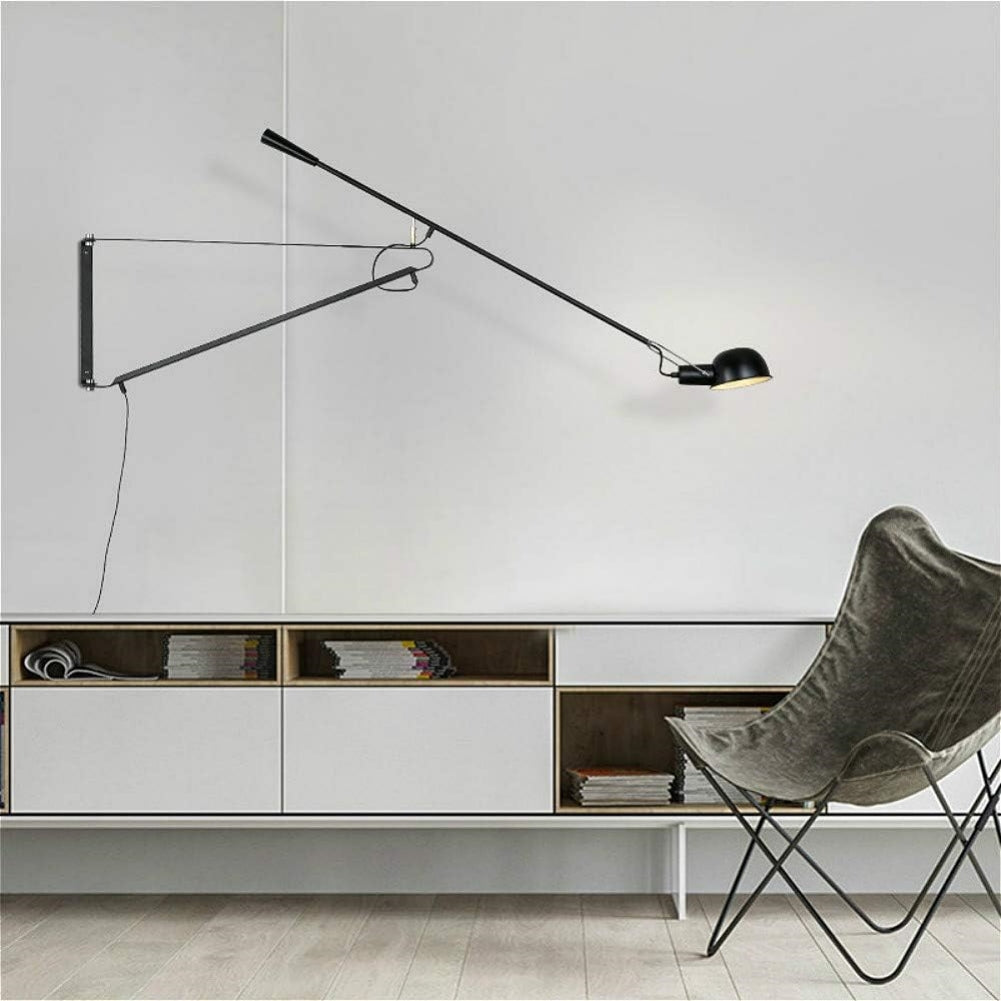 FJFJGO WALL LIGHTS Long Arm Wall Lamp White Modern Plug-in Sconces Wall Lighting