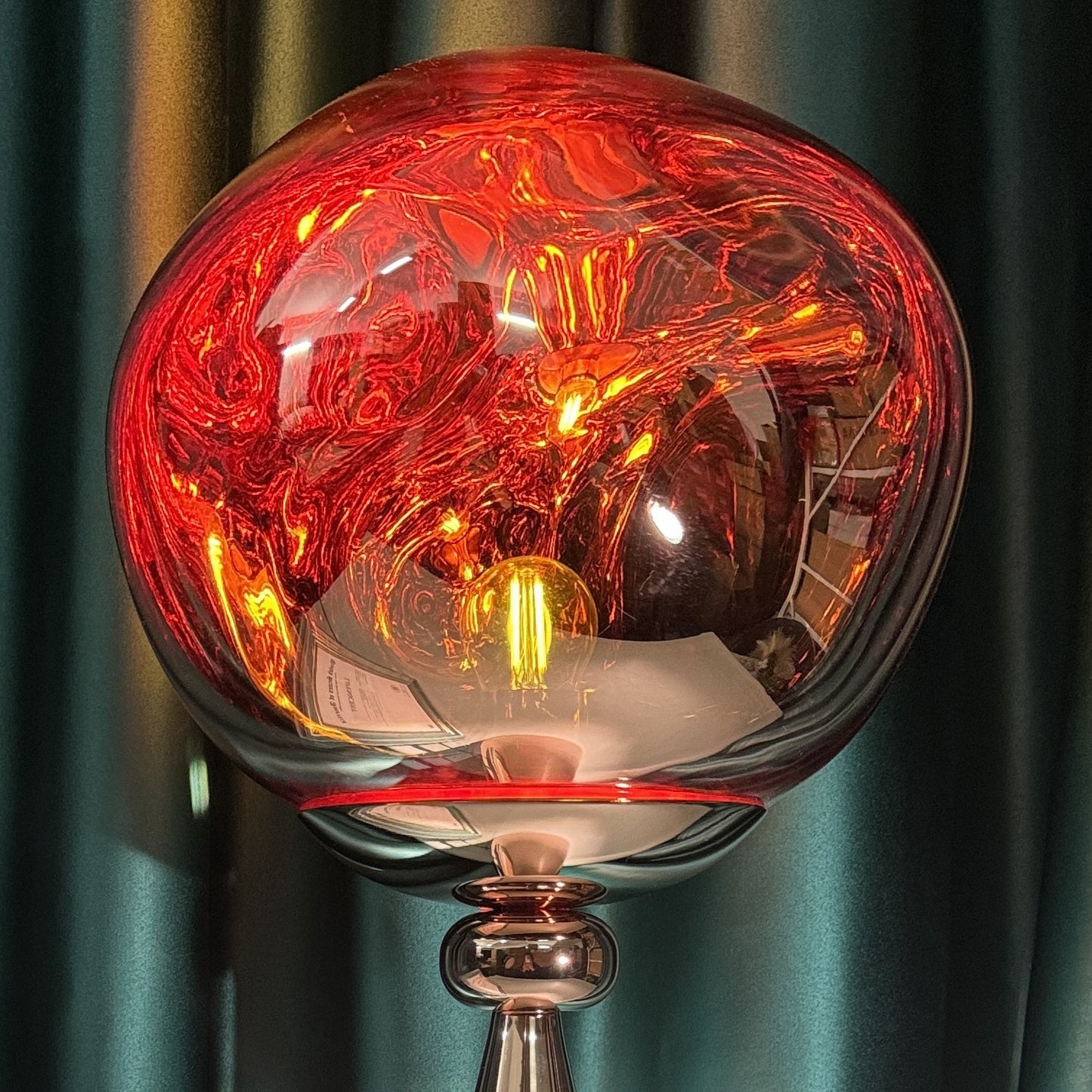 FJFJGO TABLE LAMP Modern Gold Table Lamp Tall Globe Desk Lamp Contemporary Mirrored Lampshade Round Ball Nightstand Lamp