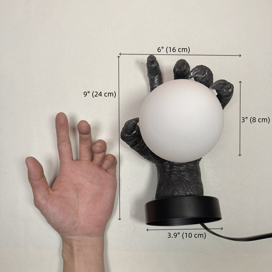 FJFJGO WALL LIGHTS Sconce Halloween Decor Unique Plug in Wall Lamp Hand Holding Light Sconce with Glass Globe Shade Gothic Wall Light Fixture, Dragon-Claw