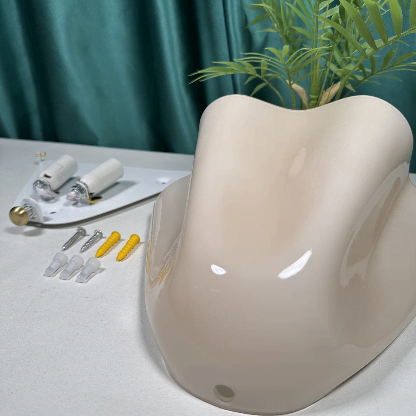 FJFJGO WALL LIGHTS Milk White Glass Wall Sconce Mid-Century Modern Shell Shaped 2 Lights