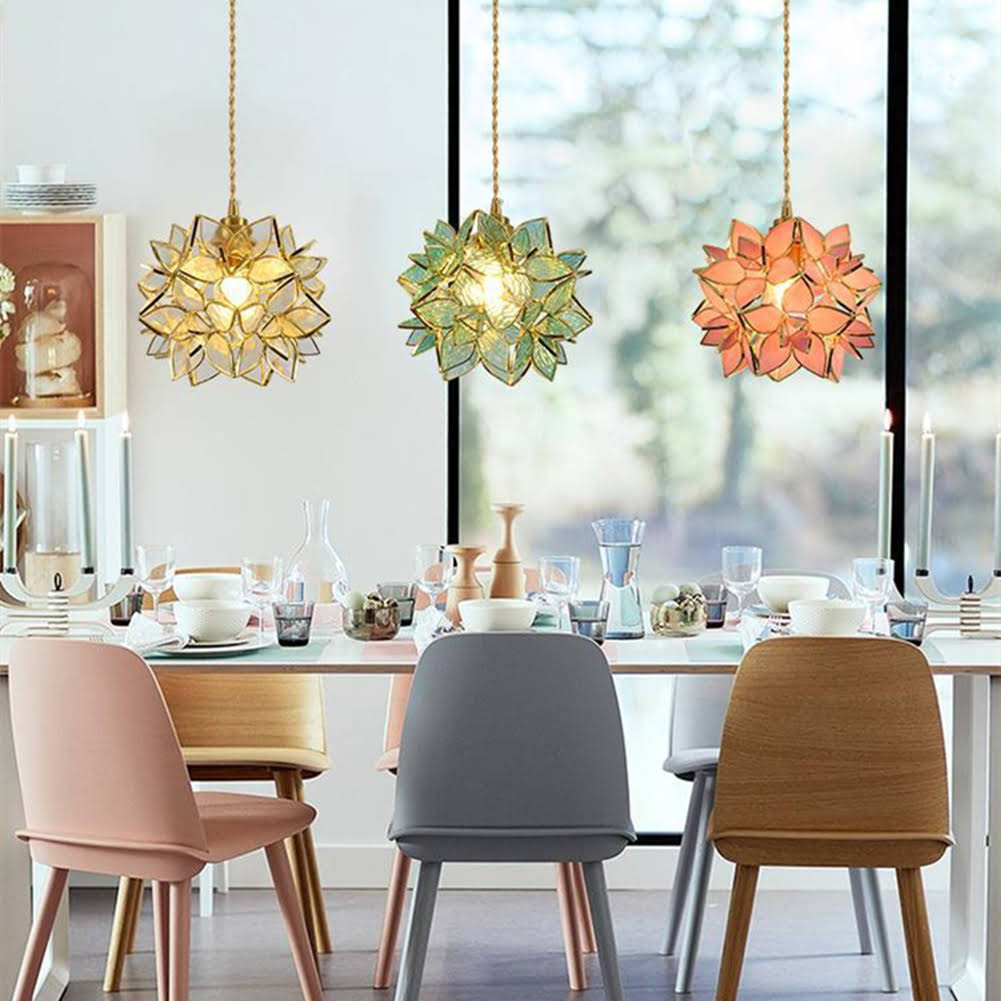 FJFJGO PENDANT LIGHTS Floral Petal Light Fixture Modern Hanging Lamp 7 Inch Mini Pendant Lighting for Kitchen Island