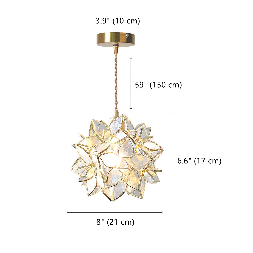 FJFJGO PENDANT LIGHTS Floral Petal Light Fixture Modern Hanging Lamp 7 Inch Mini Pendant Lighting for Kitchen Island