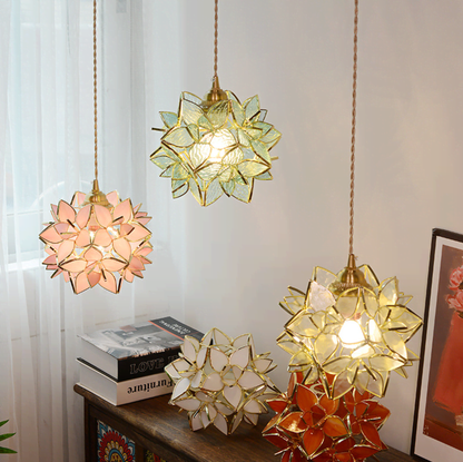 FJFJGO PENDANT LIGHTS Floral Petal Light Fixture Modern Hanging Lamp 7 Inch Mini  Pendant Lighting for Kitchen Island