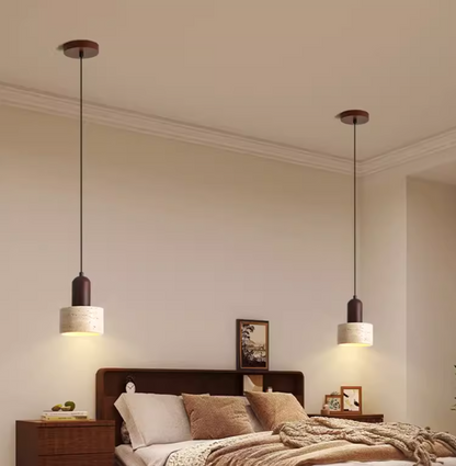 FJFJGO PENDANT LIGHTS Dark Wood Pendant Light Brown Farmhouse Wooden Hanging Lamp 1 Lights  Brass Chandelier Rustic Mini Pendant Lights
