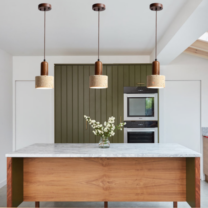 FJFJGO PENDANT LIGHTS Dark Wood Pendant Light Brown Farmhouse Wooden Hanging Lamp 1 Lights  Brass Chandelier Rustic Mini Pendant Lights