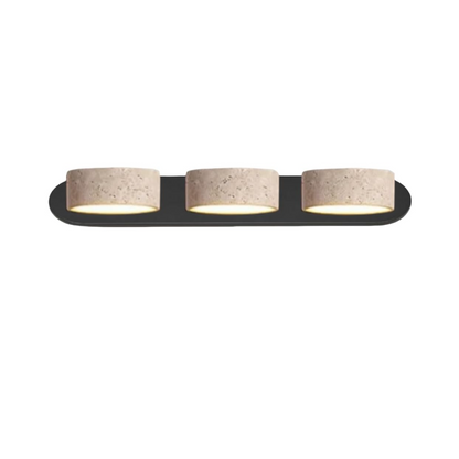 FJFJGO WALL LIGHTS Natural Stone Vanity Light Black Farmhouse Bathroom Light Fixtures Travertine Shade Wall Sconce Over Mirror