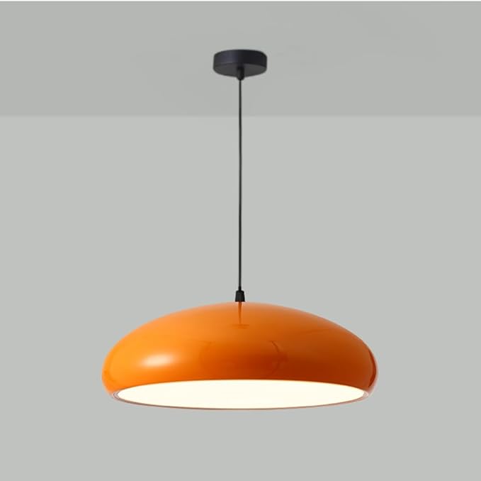FJFJGO PENDANT LIGHTS Mid-Century Modern Orange Pendant Light Large Dome Chandelier Scandinavian Hanging Lamp