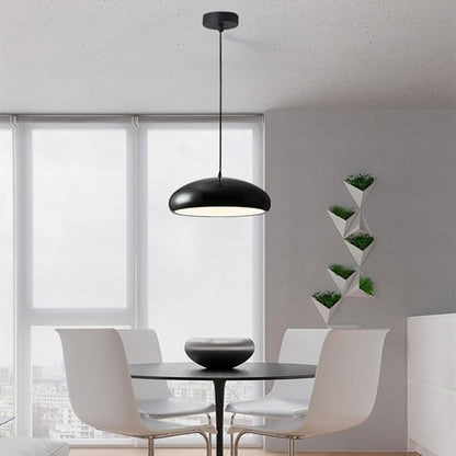 FJFJGO PENDANT LIGHTS FJFJGO PENDANT LIGHTS Mid-Century Modern Black Pendant Light Large Dome Chandelier Scandinavian Hanging Lamp