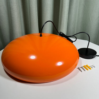 FJFJGO PENDANT LIGHTS Mid-Century Modern Orange Pendant Light Large Dome Chandelier Scandinavian Hanging Lamp