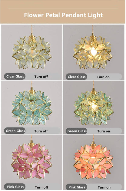 FJFJGO PENDANT LIGHTS Floral Petal Light Fixture Modern Hanging Lamp 7 Inch Mini  Pendant Lighting for Kitchen Island