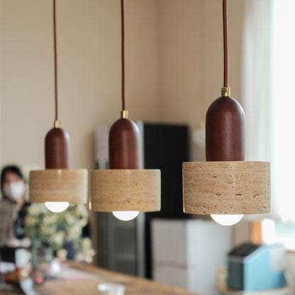 FJFJGO PENDANT LIGHTS Dark Wood Pendant Light Brown Farmhouse Wooden Hanging Lamp 1 Lights  Brass Chandelier Rustic Mini Pendant Lights